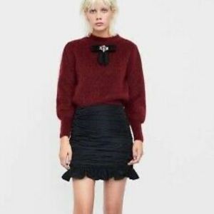 Zara draped ruched ruffle skirt